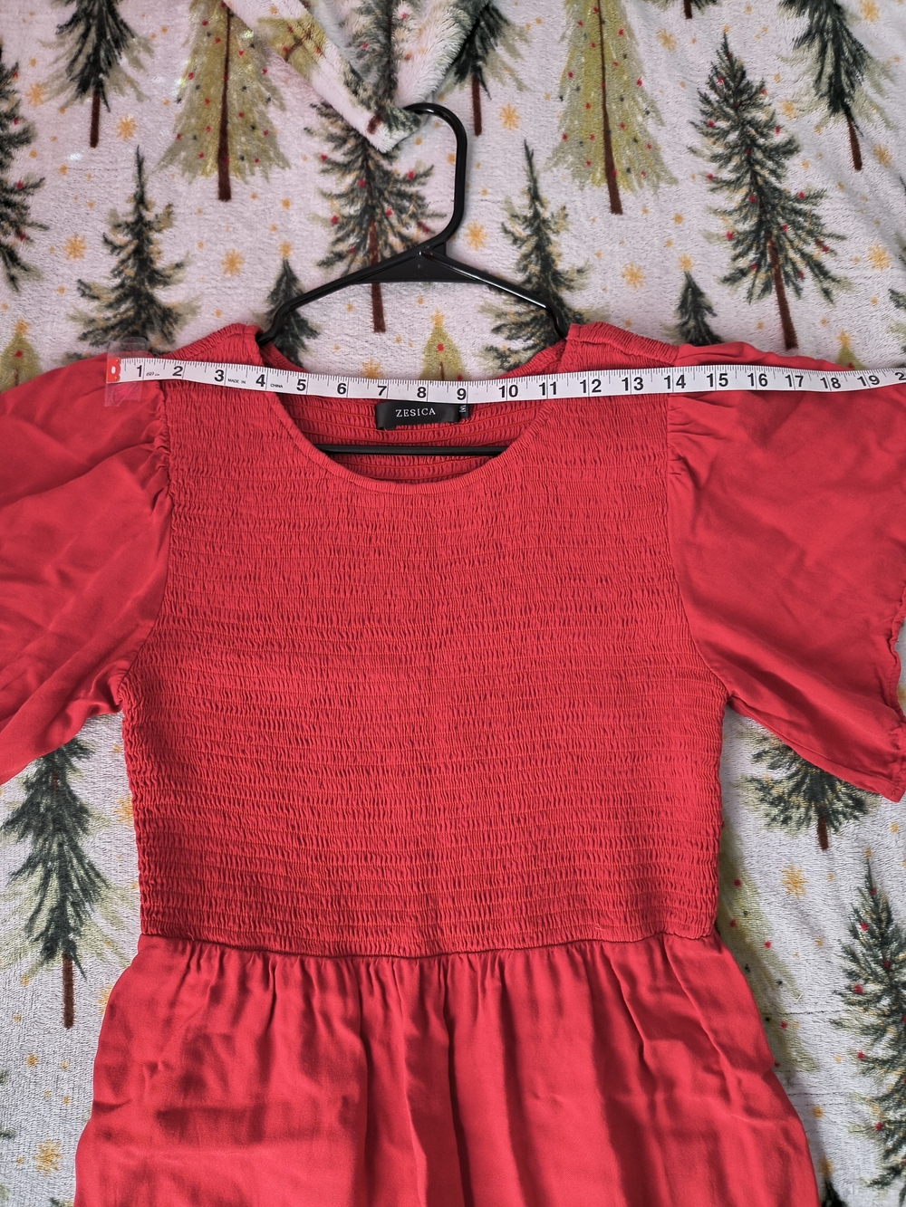 Zesica Zise M Smocked Bodice Tiered Maxi Dress in Rust. - Picture 5 of 9